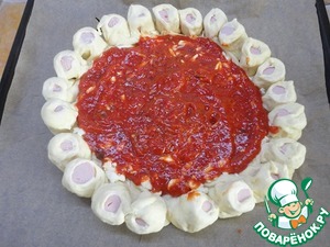 Сицилийская пицца с сосисками Сицилийская пицца с сосисками