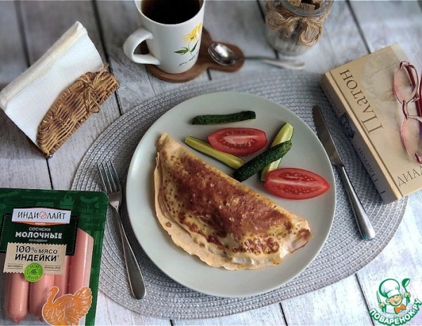 Фаршированный яичный блин