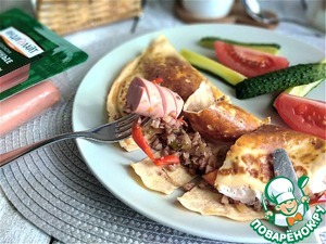 Фаршированный яичный блин