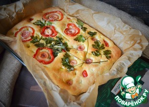 Фокачча с перцем и беконом из индейки Фокачча с перцем и беконом из индейки