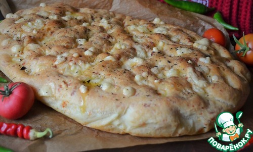 Фокачча с перцем и беконом из индейки Фокачча с перцем и беконом из индейки