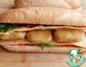 Хот-дог с наггетсами из индейки Хот-дог с наггетсами из индейки