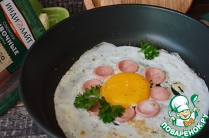 Яичница с сосисками "Весёлая геометрия" Яичница с сосисками "Весёлая геометрия"