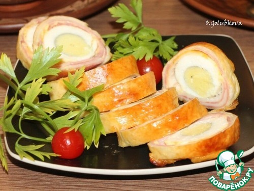 Яйцо запеченное с ветчиной и сыром Яйцо запеченное с ветчиной и сыром