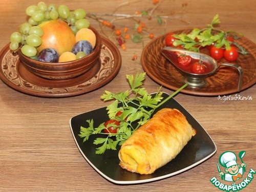 Яйцо запеченное с ветчиной и сыром Яйцо запеченное с ветчиной и сыром