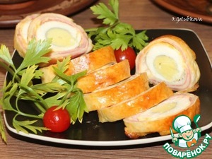 Яйцо запеченное с ветчиной и сыром Яйцо запеченное с ветчиной и сыром