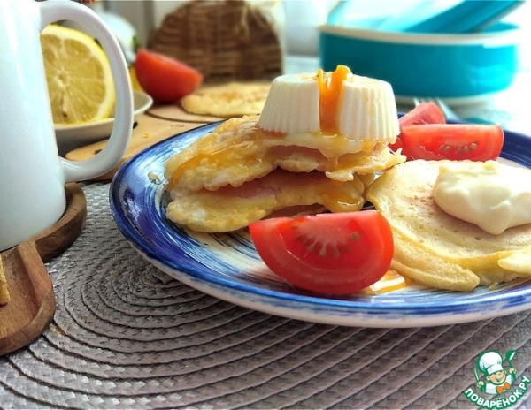 Колбаса в кляре с яйцом-пашот Колбаса в кляре с яйцом-пашот