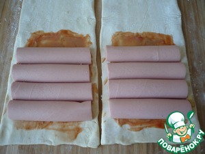 Конвертики из слоеного теста с сосисками Конвертики из слоеного теста с сосисками