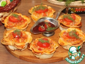 Корзиночки с овощной и колбасной начинкой