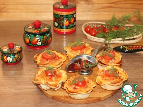 Корзиночки с овощной и колбасной начинкой