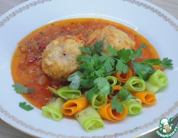 Крокеты из индейки с овощной "пастой"