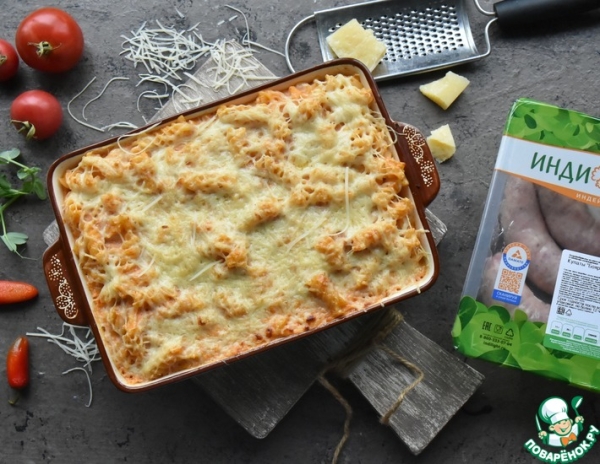 Мак-н-чиз с колбаской из индейки по-мексикански Мак-н-чиз с колбаской из индейки по-мексикански