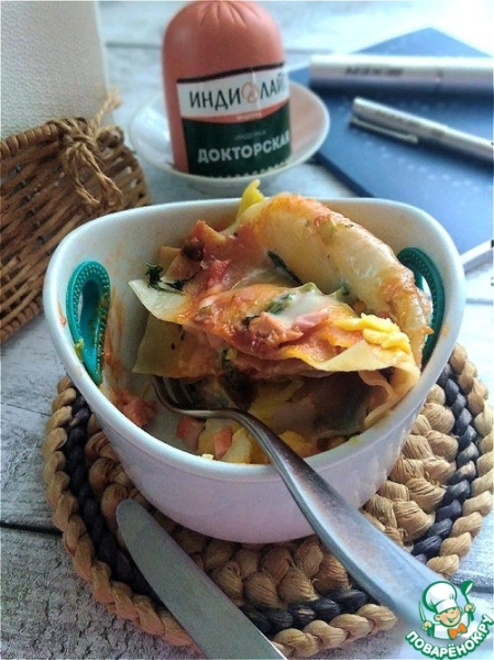 Порционная "лазанья" на завтрак из СВЧ