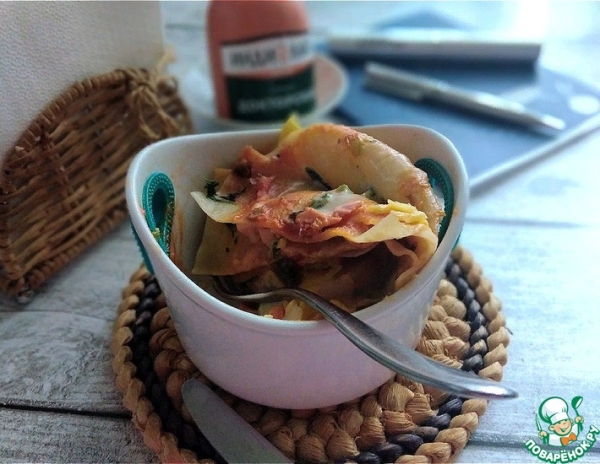 Порционная "лазанья" на завтрак из СВЧ