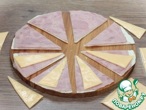 Рогалики с ветчиной, сыром и крабовыми палочками Рогалики с ветчиной, сыром и крабовыми палочками