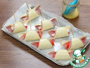 Рогалики с ветчиной, сыром и крабовыми палочками Рогалики с ветчиной, сыром и крабовыми палочками