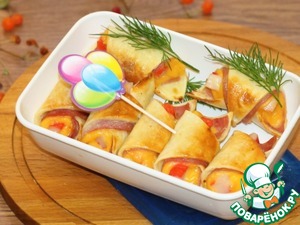 Рогалики с ветчиной, сыром и крабовыми палочками Рогалики с ветчиной, сыром и крабовыми палочками