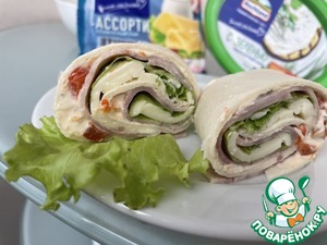 Ролл с ветчиной и сыром Ролл с ветчиной и сыром