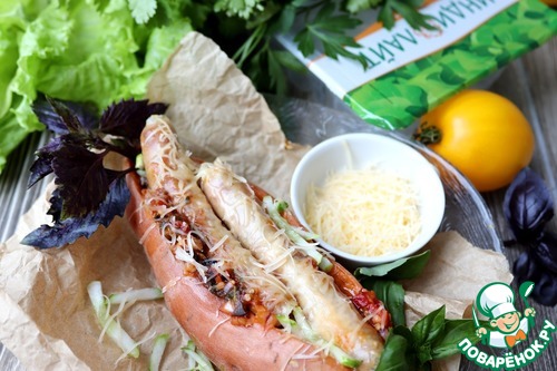 Саб-сэндвич из батата с колбасками Саб-сэндвич из батата с колбасками