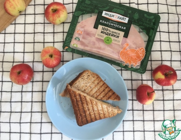 Сэндвич с ветчиной и яблоком Сэндвич с ветчиной и яблоком