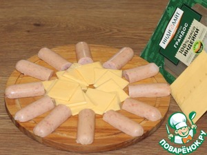Сосиски с сыром в рисовой шубке Сосиски с сыром в рисовой шубке