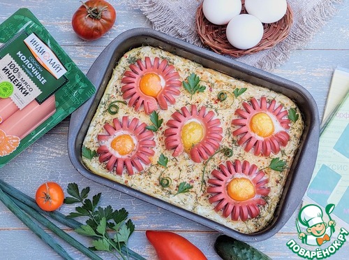 Сосиски "Солнышки", запеченные с картофельным пюре Сосиски "Солнышки", запеченные с картофельным пюре