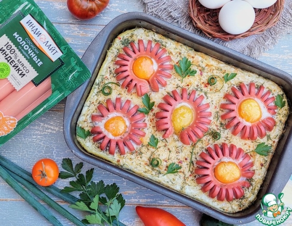 Сосиски "Солнышки", запеченные с картофельным пюре Сосиски "Солнышки", запеченные с картофельным пюре
