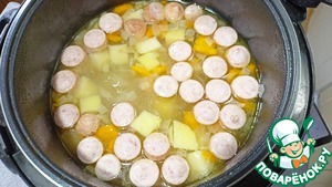 Сырный суп с сосисками Сырный суп с сосисками