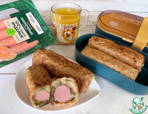 Сытные роллы с сосиской и картофелем Сытные роллы с сосиской и картофелем