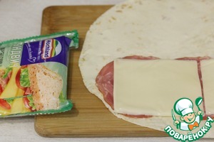 Тортилья с сыром и салями Тортилья с сыром и салями