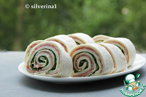 Тортилья с сыром и салями Тортилья с сыром и салями