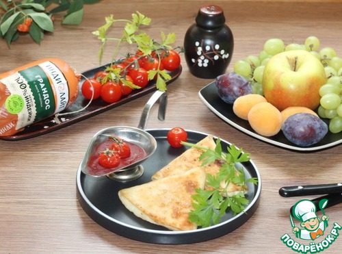 Треугольнички из лепешек с начинкой