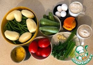 Тушеные овощи с кукурузными клецками