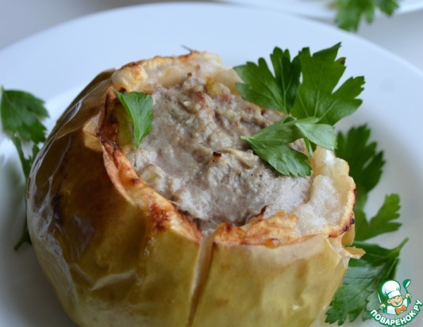Запечённые яблоки с индейкой Запечённые яблоки с индейкой