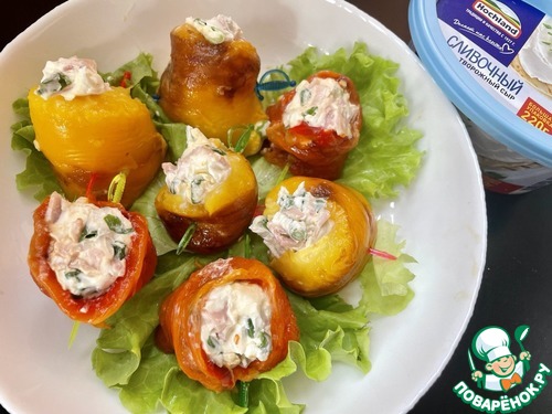 Запечённый перец с творожным сыром