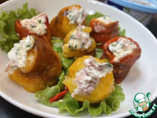 Запечённый перец с творожным сыром