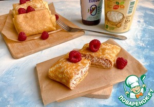 Блины с творогом и конфитюром Блины с творогом и конфитюром