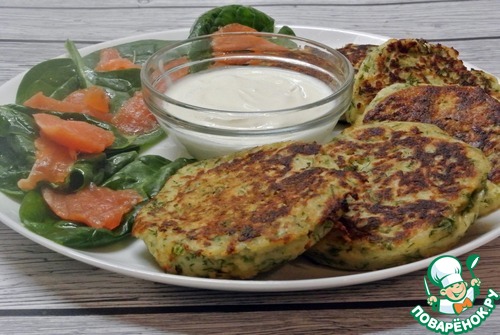 Драники с малосольной форелью Драники с малосольной форелью