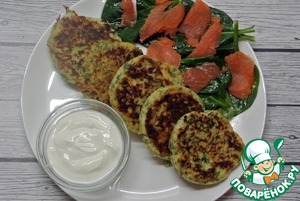 Драники с малосольной форелью Драники с малосольной форелью