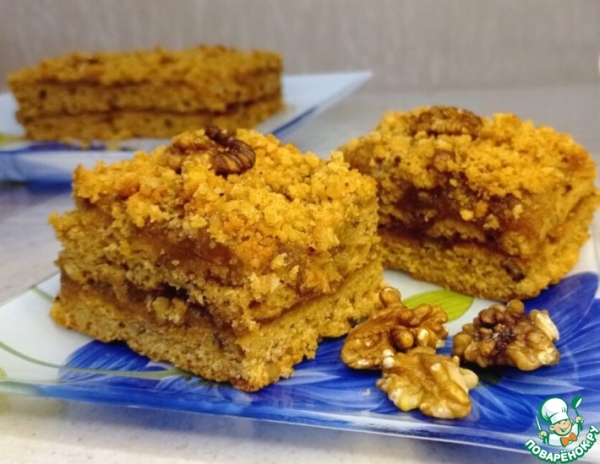 Осенний тыквенный пирог с повидлом