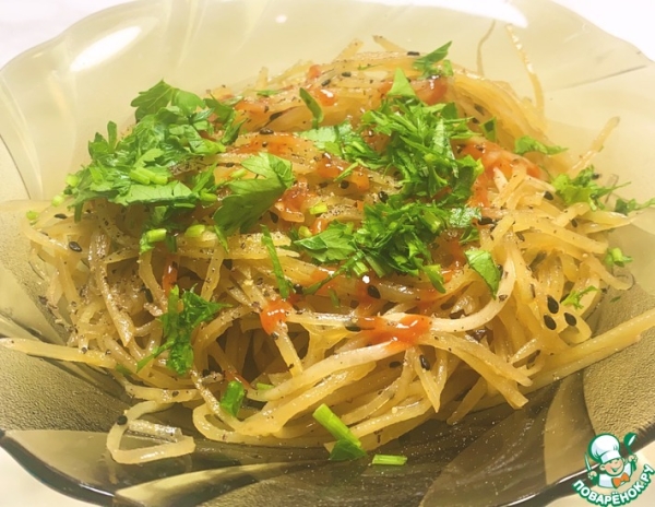 Китайский салат из сырой картошки Китайский салат из сырой картошки