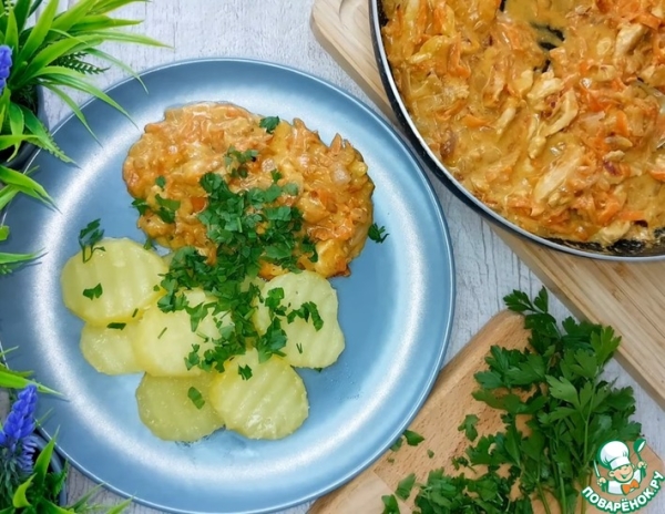 Куриное филе в сметанном соусе Куриное филе в сметанном соусе