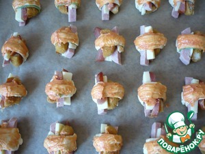 Мини-рулетики с ветчиной и наггетсами Мини-рулетики с ветчиной и наггетсами