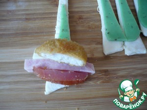 Мини-рулетики с ветчиной и наггетсами Мини-рулетики с ветчиной и наггетсами