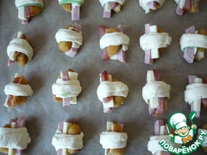 Мини-рулетики с ветчиной и наггетсами Мини-рулетики с ветчиной и наггетсами