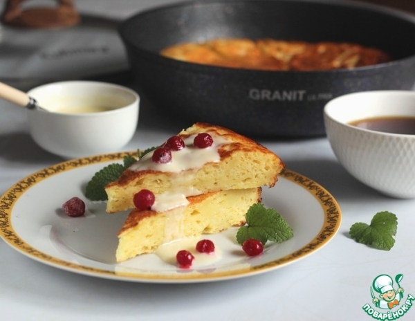 Творожный пирог на сковороде