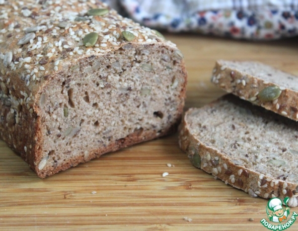 Хлеб без замеса, цельнозерновой, семечковый