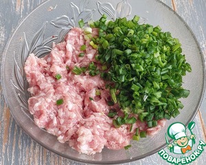 Лепешки с фаршем и зелёным луком