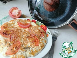Сырно-творожная лепёшка на сковороде