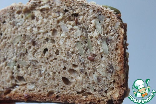 Хлеб без замеса, цельнозерновой, семечковый
